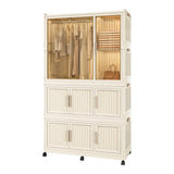 Portable Wardrobe Closet Storage Organizer for Clothes,Clothes Dresser,9 Magnetic Doors-9 Cubes & 1 76833368