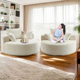 55'L Chenille Sponge single sofa,No Assembly Required,Fluffy Modern Sleeper Chair for Living room, W834P221027