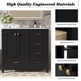36'' Bathroom Vanity with Ceramic Sink Combo, Solid Wood Frame Bathroom Storage Cabinet, N710P276691B