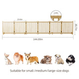 (6 Panel) Wooden Freestanding Dog Gates for The House,Dog Gates for Doorways, Stairs,Wood Dog Fences W2641P336052