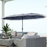 Outdoor Umbrella-Blue White 29565586