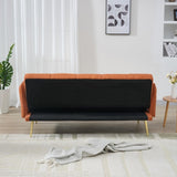 70-inch teddy fleece sofabed, convertible futon sofabed with adjustable arms and backrest, modern W2290P257421