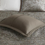 ZUN 5 Piece Jacquard Bedspread Set with Throw Pillows Blue/Brown King B03597490