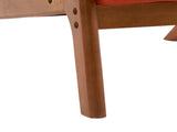 High Back Solid Wood Armrest Backrest Iron Frame Linen Indoor Leisure Chair 08337258