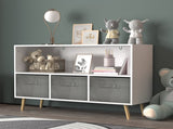 Kids bookcase with Collapsible Fabric Drawers, Children's Book Display, Toy Storage Cabinet 11190729