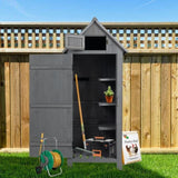 30.3"L X 21.3"W X 70.5"H Outdoor Storage Cabinet Tool Shed Wooden Garden Shed Gray 76525253