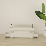 White Color Three-Tier Foldable Coffee Table with Drawers for Living Room Home Furniture W650P263502