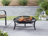 26 in Round Iron Wood-Burning Outdoor Fire Pit, Black 60904169