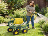 Heavy Duty Garden Hose Reel Cart with 10" Pneumatic Wheels, Large Capacity Hose Winder with Storage 87003400