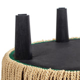 Yolanda 24" Round Upholstered Accent Ottoman, Ultramarine Green Velvet with Gold Trim B2719P364403