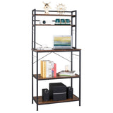 5-Tier Bakers Rack with 10 S-Shaped Hooks, Industrial Microwave Oven Stand, Free Standing 55910941