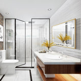 40*30inch LED Bathroom Beveled Mirror,3000-6000K Gradient Front and Backlit LED Mirror for W2091P214095