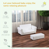Kids Sofa Set with Footstool-White 18003800