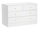 Modern Simple 4-Drawer Dresser Nightstand White 15130113