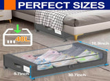 Under Bed Storage with Wheels, 2 Pack Under Bed Storage Containers with Clear Lids & Dividers, 56704930