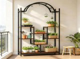 Tall Arched Plant Stand with Hanging Hooks 74.8 Inch 12775302