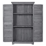 ZUN TOPMAXen Garden Shed 3-tier Patio Storage Cabinet Outdoor Organizeren Lockers with Fir WF285327AAE