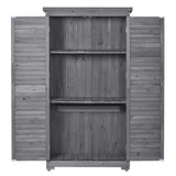 ZUN TOPMAXen Garden Shed 3-tier Patio Storage Cabinet Outdoor Organizeren Lockers with Fir WF285327AAE