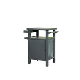 Grill Carts Outdoor with Storage and Wheels, Whole Metal Portable Table and Storage Cabinet for W1859P170278