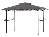 5x8FT Grill Gazebo, Dark Gray Polyester Canopy with Air Vent, Black Powder Coated Folding Awning 95236605