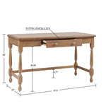 ZUN Solid Wood Desk with 1 Drawer and turned legs B03549013