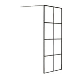 ZUN Framed Glass Shower Screen 34" Width x 72"Height with 1/4" 6mm Silk-printing Tempered Glass, black W1675P165023