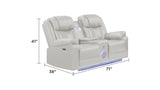 Challenger Modern Contemporary LED Power Recliner Loveseat with console, storage, stainless cup B009P294754