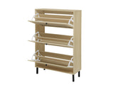 Rattan 3 Door Shoe Rack, Freestanding Modern Shoe Storage Cabinet, for Entryway 93242944
