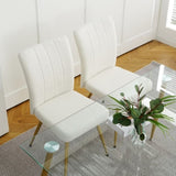 ZUN Modern White teddy wool dining chair, upholstered chair with fabric accent side chair with 17266180