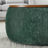 Round Storage Ottoman, 2 in 1 Function, Work as End table and Ottoman,with small W487P165701