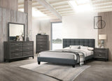 Modern 1pc Queen Size Bed Charcoal Polyfiber Tufted Headboard Platform Bedframe Bedroom Furniture B011P243654
