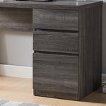 ZUN Executive Home Office Desk with Two Storage Drawers and File Cabinet- Distressed Grey & Black B107130854