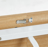 oak color,Square Extendable Dining Table with metal leg,Modern Space Saving Kitchen Table for Living W234P282510