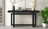 U_STYLE Contemporary Console Table with Wood Top, Extra Long Entryway Table for Entryway, Hallway, N711P230809B