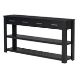 ZUN U_Style Stylish Entryway Console Table with 4 Drawers and 2 Shelves, Suitable for Entryways, Living WF319384AAB