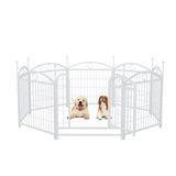 ZUN Dog Playpen Indoor 24 inch 8 Panels Metal Dog Pen Pet Dog Fence Outdoor Exercise Pen with Doors, W368P233997