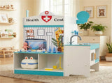 Wooden Kids Doctor Medical Station Playset, 93.9854.6199.06cm 27PCS Medical Tools with ECG Monitor 69181672
