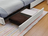 Full Size Kids Upholstered Bed with Oversized Rabbit Ear Headboard, LED Light & 4 Storage Drawers, W1413P384924