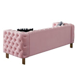 Chesterfield Modern Tufted Velvet Living Room Sofa, 84.25''W Couch,Pink W57947396