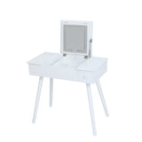 ZUN FCH Vanity Table Set with LED Mirror, Flip Top Dressing Table Writing Desk with Cushioning 68302442