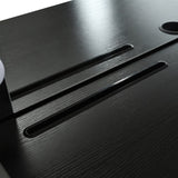 Floating Makeup Vanity Desk with Mirror & 3-Color Lights, Wall Dressing Table with Power Outlet, N844P263662B