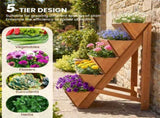 5-Tier Vertical Raised Garden Bed, Fir Wood Ladder Planter Stand for Vegetables Herbs Flowers 17183495