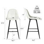 ZUN Counter Stools,Set of 2 Bar Stools with Back and Footrest, Modern Metal Counter Height Barstools for W561P175953