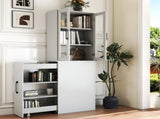 70.87" H Display Storage Cabinet , 4 Tier multi-functional pull-out multi-tier storage shelf & 2 W331P295245