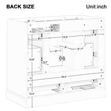 ZUN 36" Bathroom Vanity without Sink, Cabinet Base Only, Six Drawers, Multi-Functional Drawer Divider, WF307973AAE