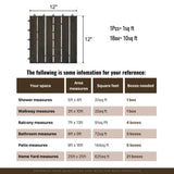 30 PCS Interlocking Deck Tiles Striped Pattern, 12" x 12" Dark Brown Square Acacia Hardwood Outdoor 53194396