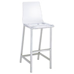 ZUN Clear and Chrome Bar Stools B062P145576