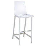 ZUN Clear and Chrome Bar Stools B062P145576