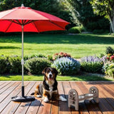 Brown Adjustable Pet Bowl Travel Ready HDPE Durable Poly Lumber Recycled B195P214986