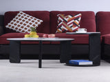 Set of 2 Round Nesting Coffee Table for Small Place, living room end table with white sintered stone W2899P405896